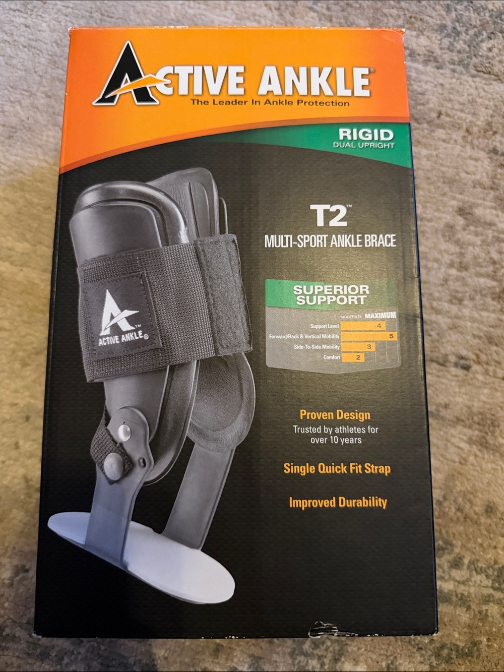 T2 Rigid Multi-Sport Ankle Brace - Black